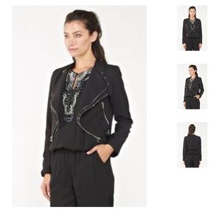 Black Cropped Moto Jacket